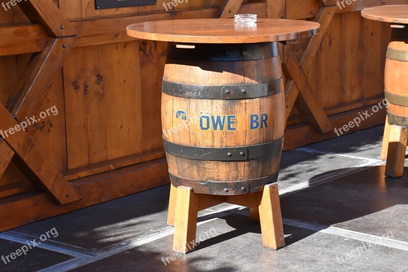 Beer Keg Table Barrel Beer Drink