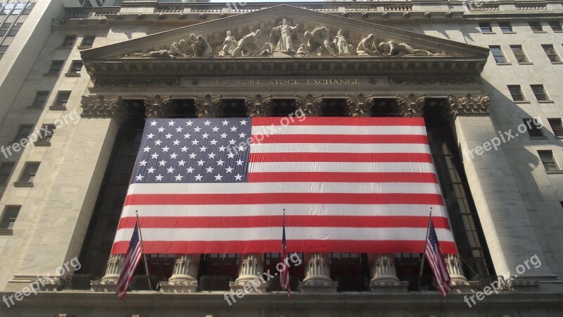 Wall Street American Flag Business Meeting Tax Finance