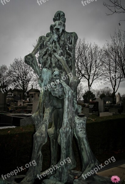 Cemetery Père-lachaise Paris Gray Day Mysterious