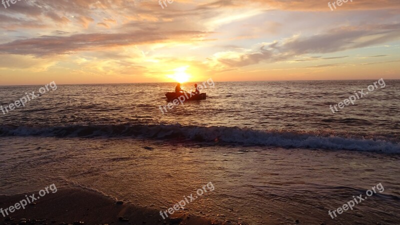 Batumi Summer Sunset Sea Shore Nature