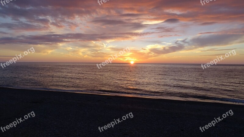 Batumi Summer Sunset Sea Shore Nature