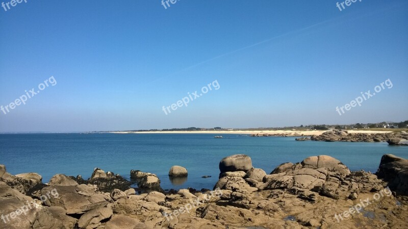 Beach Landscape Side Horizon France