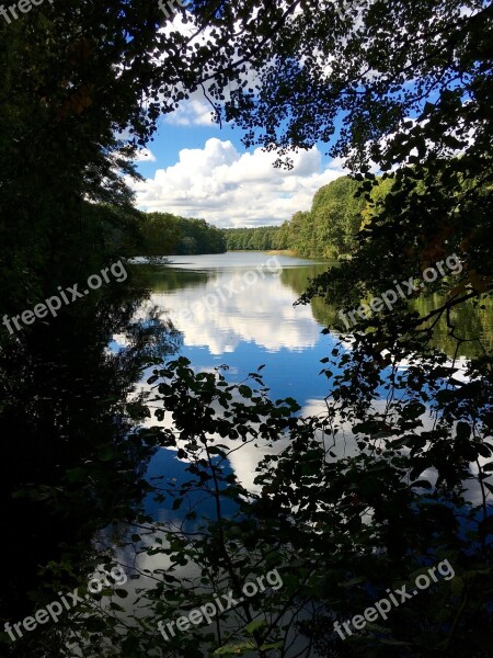 Berlin Krumme Lanke Lake Autumn Sun