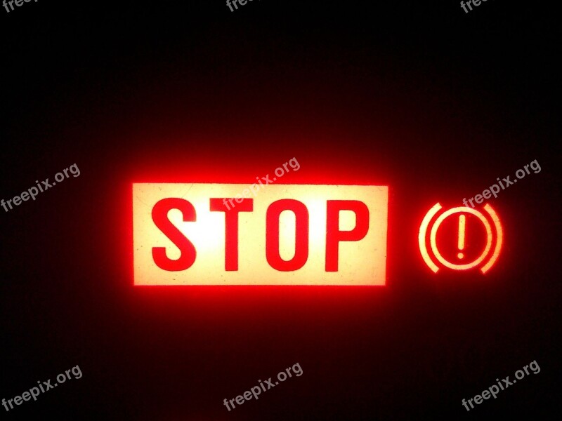 Stop Warning Sign Brake Safety Vehicle