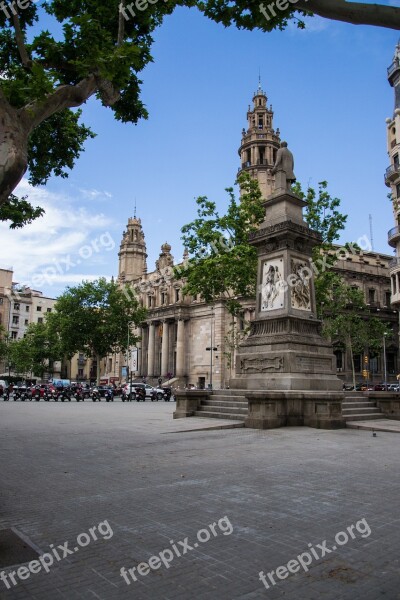 Monument Places Of Interest Barcelona Space Spain