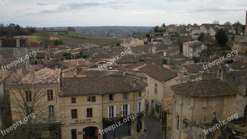 Saint-émilion Vineyard France Wine Village