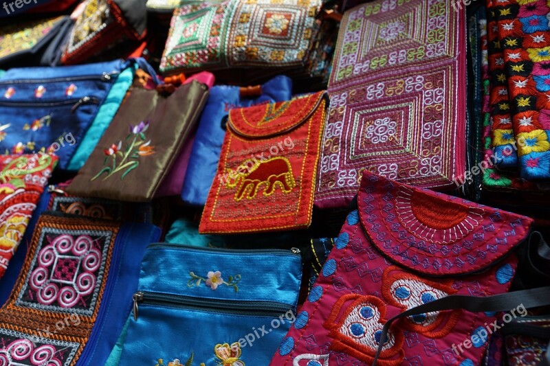 Bags Sew Colorful Market Bazar