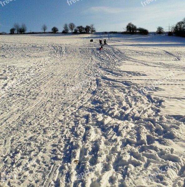 Slide Tobogganing Skihang Children Winter