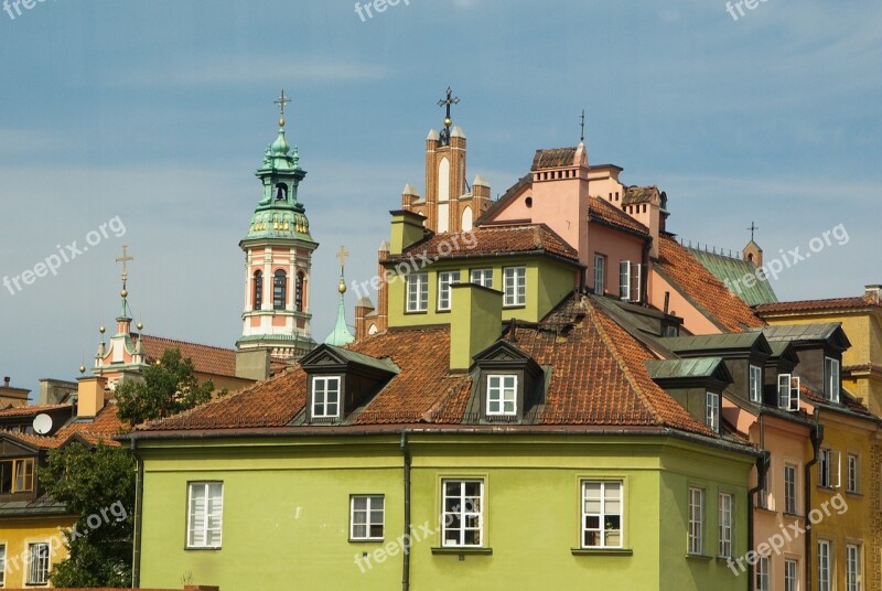 Poland Warsaw Old Town Façades Architecture