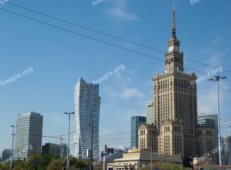 Poland Warsaw Palace Architecture Skyscaper