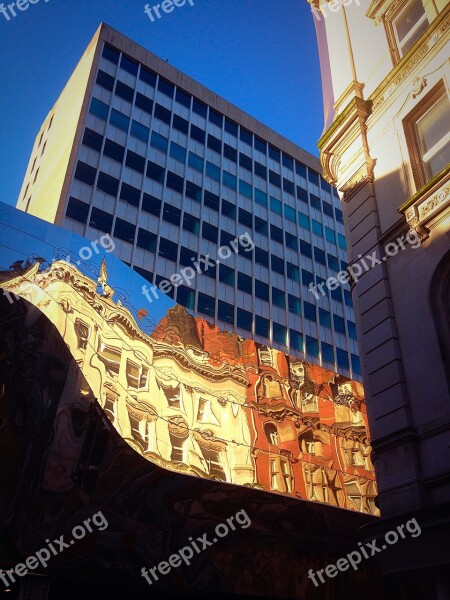 New Street New Street Train Station Birmingham Reflection Buildings