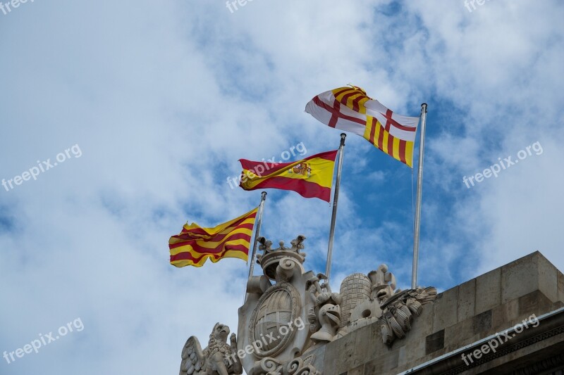 Flags Spain Flag Wind Historically