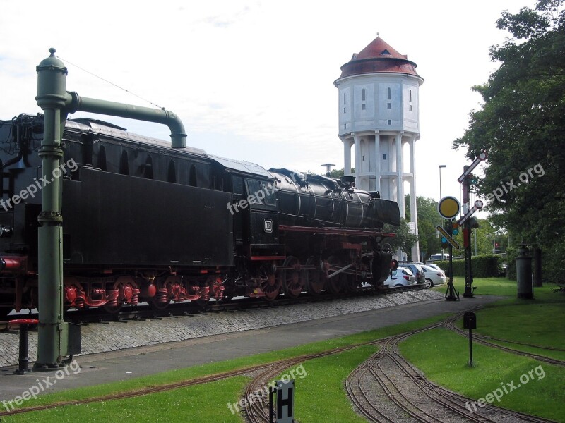 Emden Water Tower Loco Train Locomotive