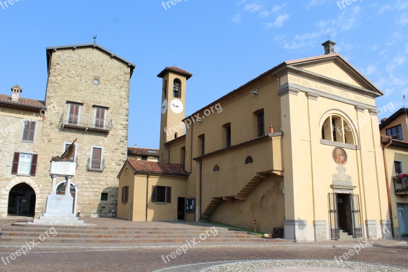 Imbersago Square Imbersago Church Imbersago Country Lombardy