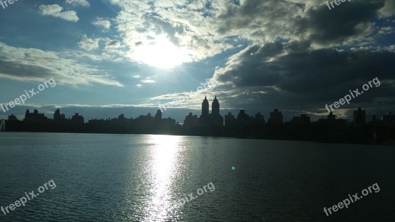 Central Park Kennedy Lake New York Afternoon Water