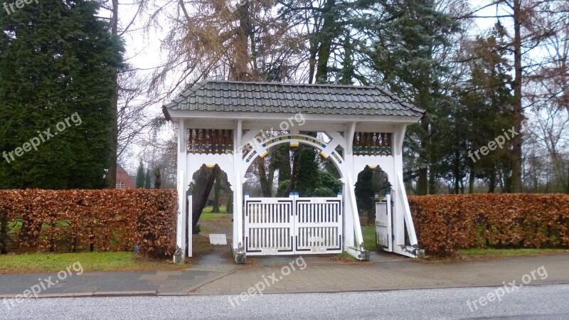 Old Country Wooden Gate Cemetery Goal Input