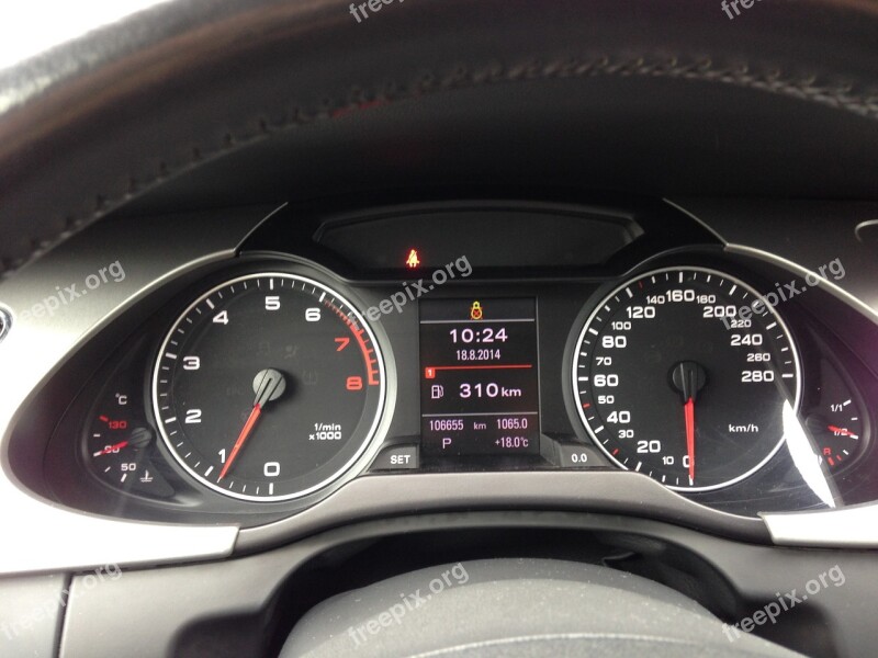 Dashboard Audi Audi A4 Black Speedometer