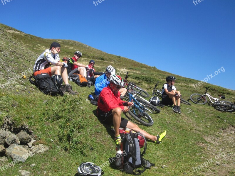 Dolomites Mountains Italy Cyclists Transalp