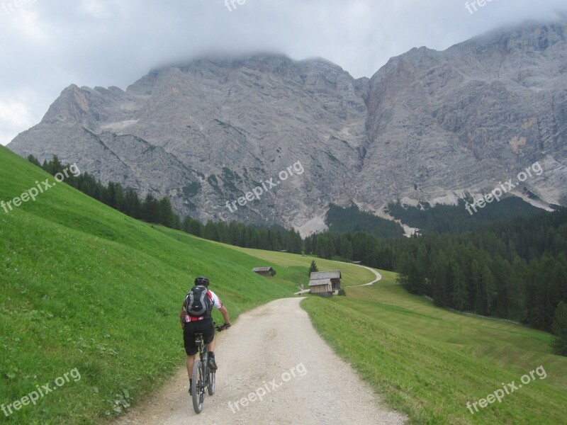 Dolomites Mountains Italy Cyclists Transalp