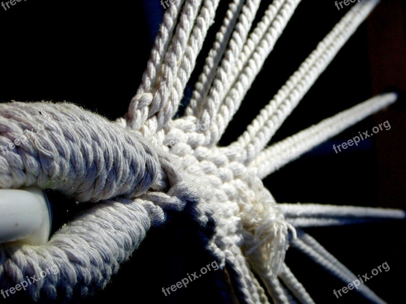 Rope Fiber White Tangled Node