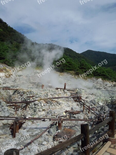 Mount Volcanic Unzen Hot Springs Hell