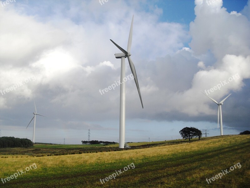 Wind Turbine Wind Farm Field Industry Free Photos