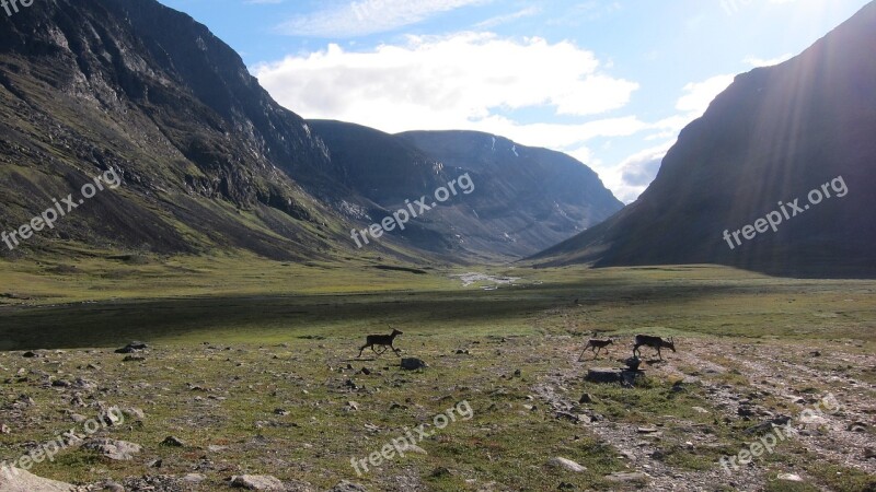 Mountains Lapland Sweden Landscape Scandinavia