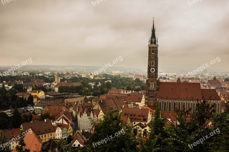 City Church Landshut Historic Center Gloomy