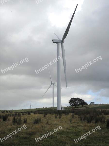 Wind Farm Wind Turbine Field Free Photos