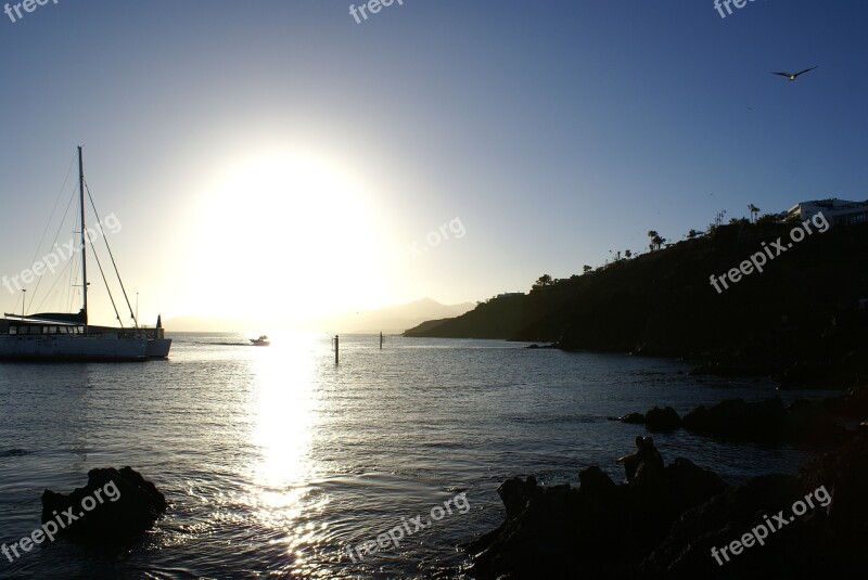 Lanzarote Boat Cliff Sea Solar