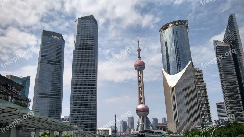 Shanghai China Oriental Pearl Television Tower Building Tower