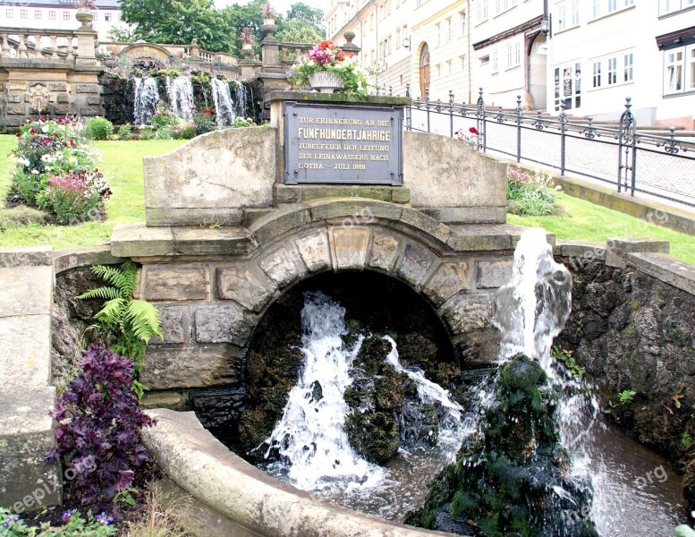 Water Monument Waterfall Old Water Feature