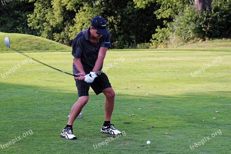 Golfer Golfing Golf Swing Man Golf Ball