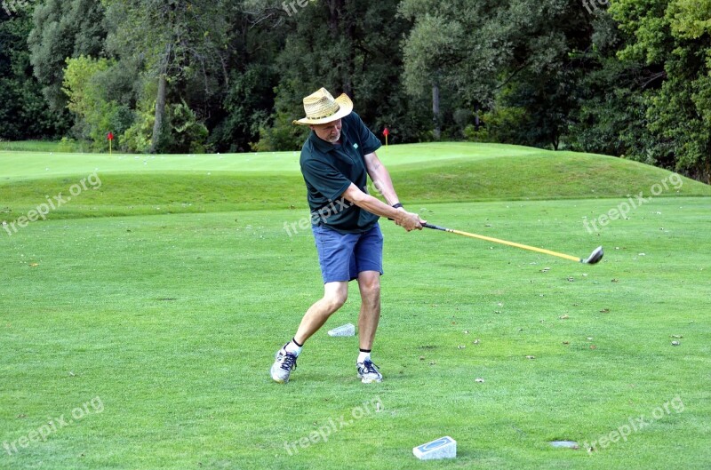 Golfer Golfing Golf Swing Man Golf Ball