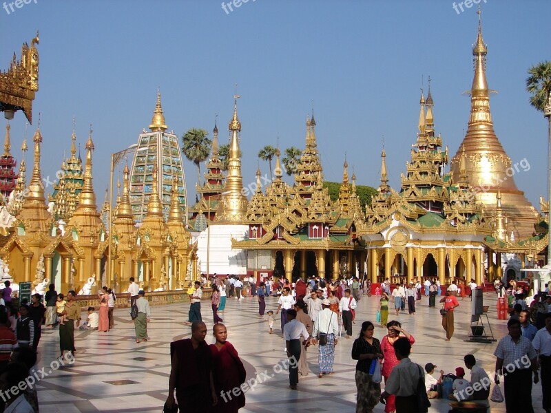 Pagoda Schwedaggon Burma Free Photos