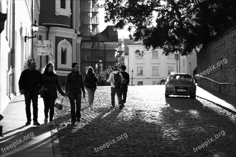 Reverse Light Tallinn People Street City ​​center