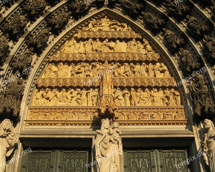 Cathedral Entrance Germany Architecture Church