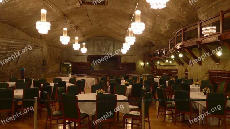 Wieliczka Poland Salt Mine Subterranean Restaurant Free Photos