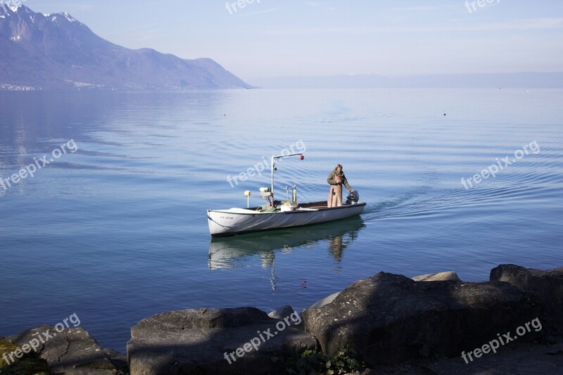 Montreux Swiss Switzerland Lake Boat