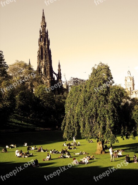 Scott Monument Edinburgh Scotland Monument Green