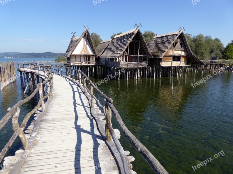 Stilt Houses Lake Constance Unteruhldingen Archaeological Open Air Museum Wooden Dwellings