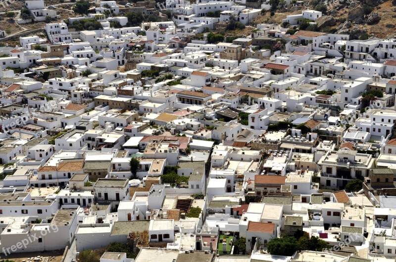 City Lindos Houses Homes Greece