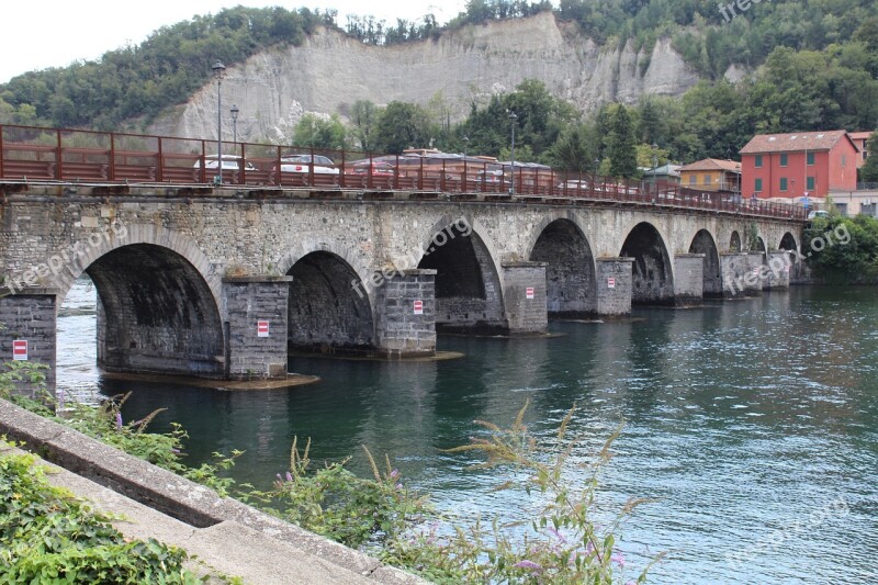 Bridge Azzone Visconti Bridge Arches River Lecco