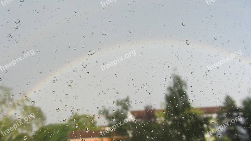 Rainbow Wet Landscape Rain Drip