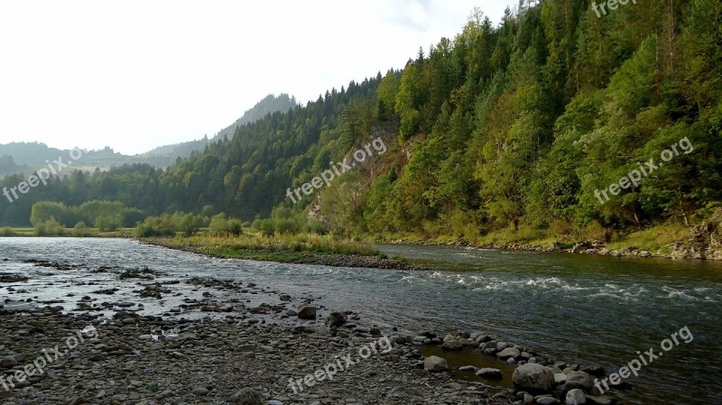 Pieniny Poland Mountains Water Landscape