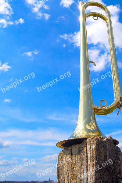 Trumpet Copper Music Musical Instrument Sky