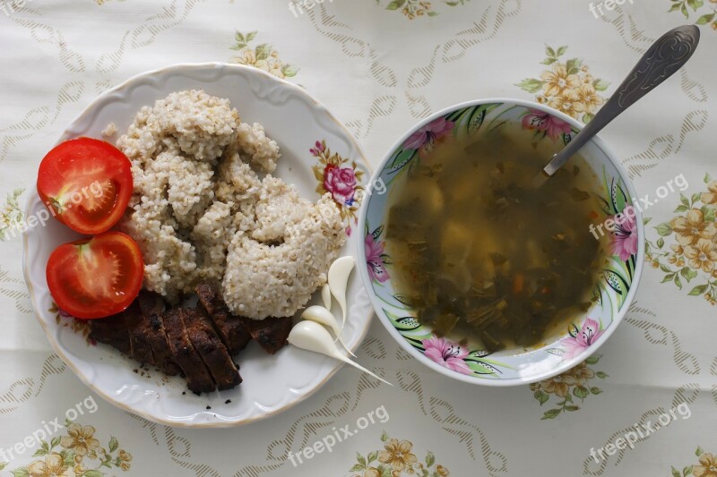 Lunch Porridge Liver Soup Dish