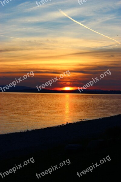 Hagnau Lake Constance Sunset Lake Bank