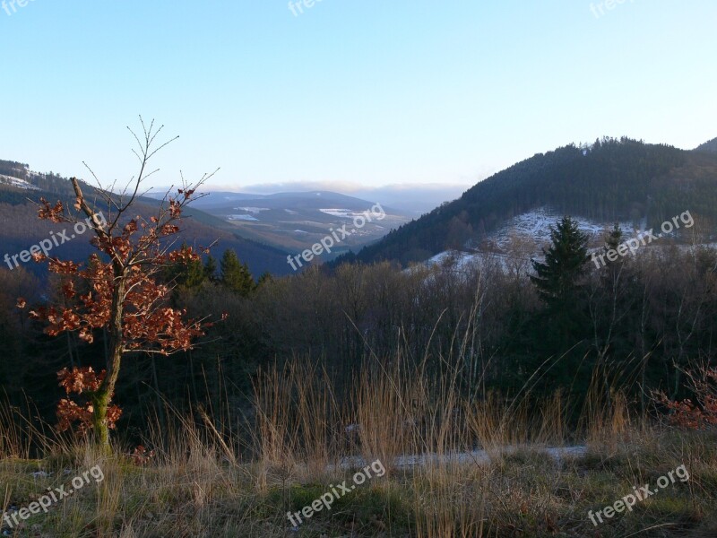 Sauerland Mountains Snow Winter Hochsauerland