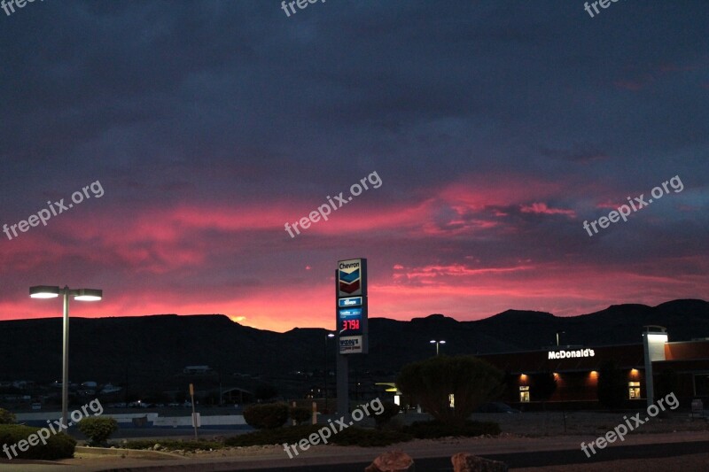 Sunset Kingman U S California Chevron